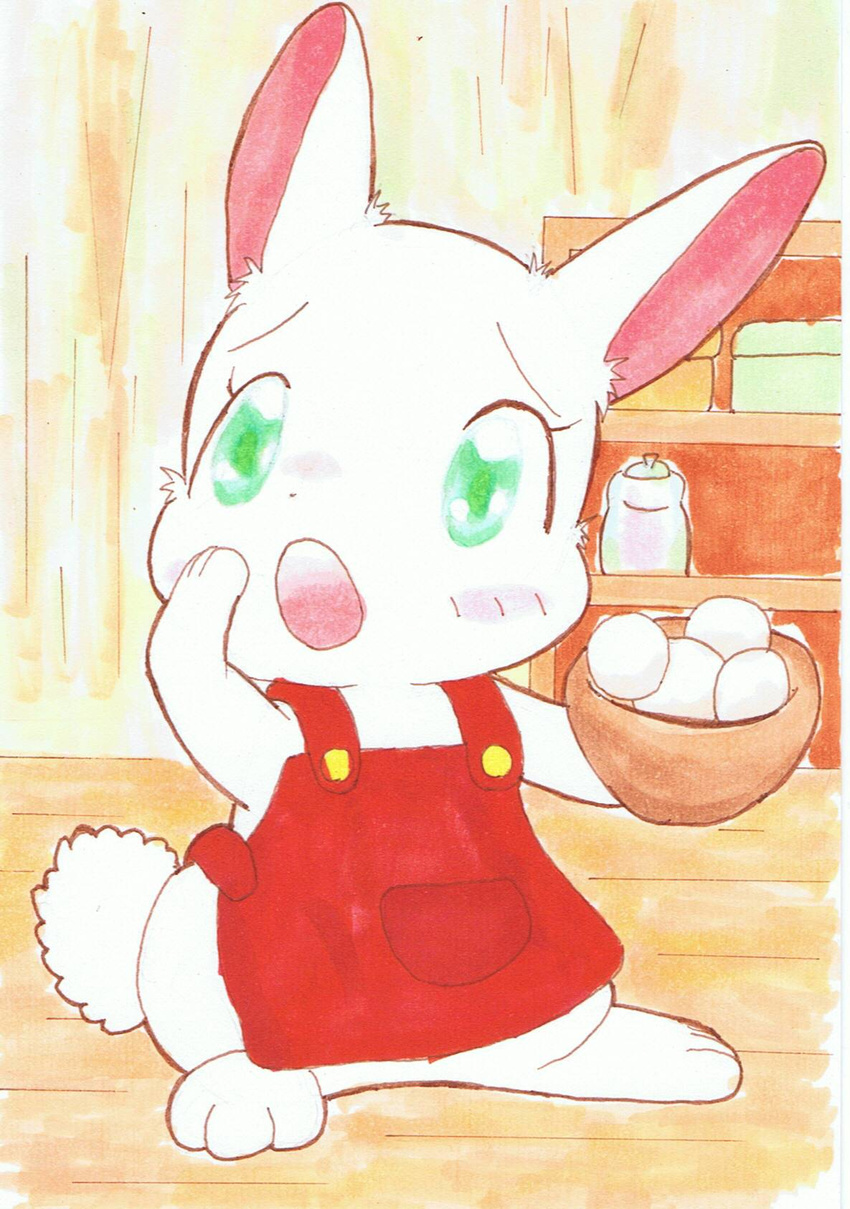 3_fingers 3_toes anime apron chima's_mother clover's_mother comic female fur green_eyes happy_happy_clover japanese manga mother parent pixiv sayuri_tatsuyama short_fur solo toes white_fur worried