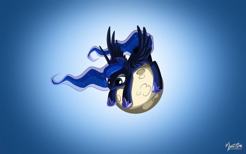 2015 blue_eyes blue_hair blue_theme cute digital_media_(artwork) equine eyeshadow female feral friendship_is_magic hair horn looking_at_viewer makeup mammal my_little_pony mysticalpha necklace portrait princess_luna_(mlp) solo winged_unicorn wings