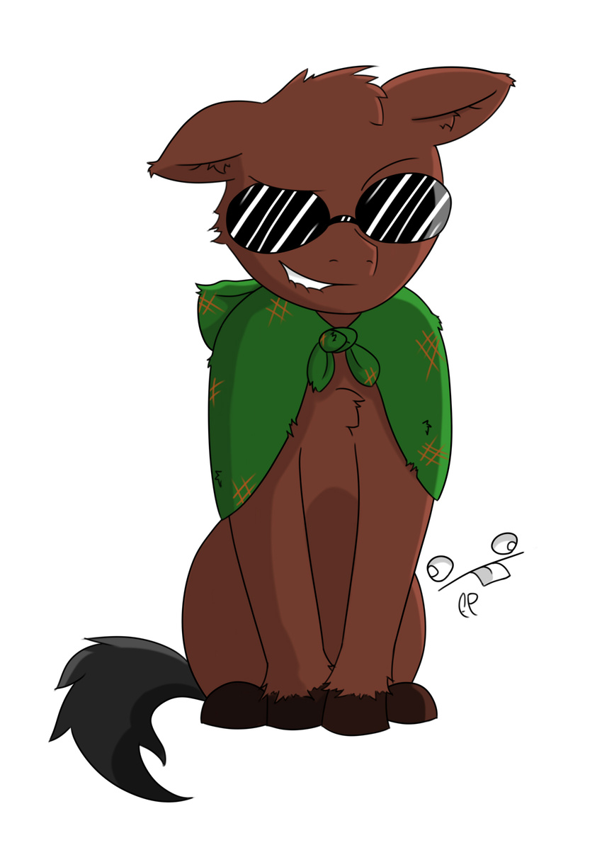 2015 brown_fur cape equine eyewear fan_character filthy_perfection fur glasses hair horse male mammal my_little_pony plain_background pony ponyhidden solo