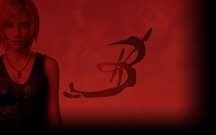 aya_brea bare_shoulders highres jewelry necklace parasite_eve parasite_eve_the_3rd_birthday short_hair solo square_enix tank_top wallpaper