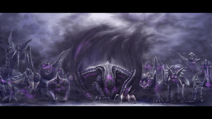 ambiguous_gender black_background brachydios brute_wyvern capcom claws congalala dragon eyeless feral flying_wyvern glowing glowing_eyes gore_magala group gypceros kechawacha khezu mammal monster_hunter nerscylla pelagus plain_background pseudowyvern rathalos rathian scales scalie seltas_queen solo tetsucabra tigrex video_games wings wyvern yian_garuga yian_kut-ku zinogre