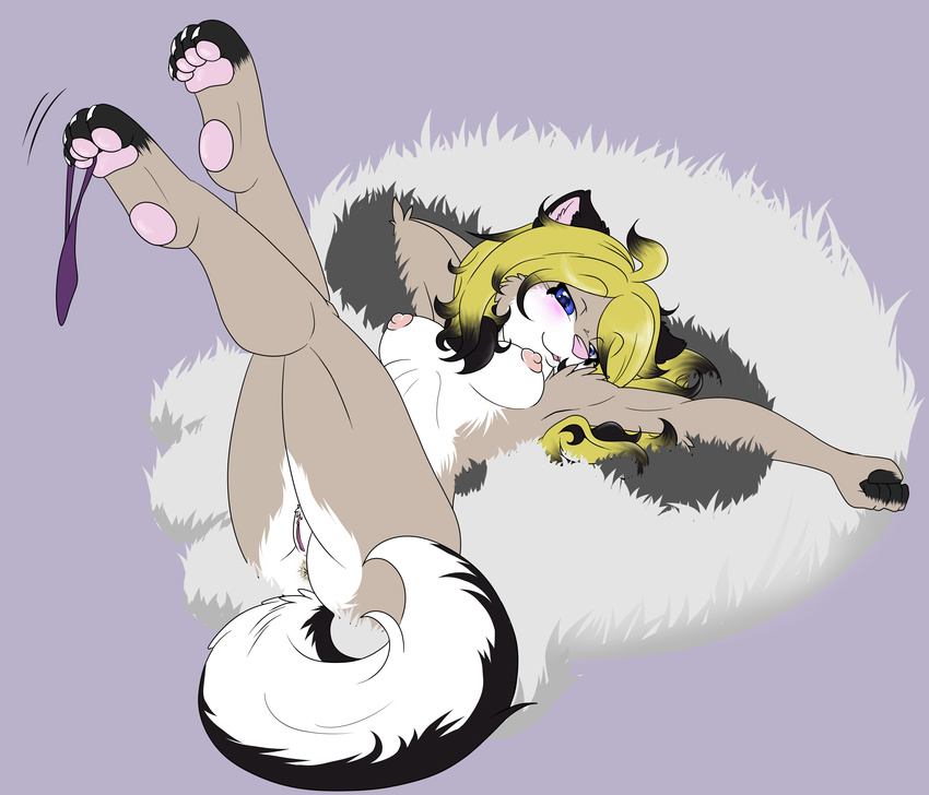 breasts carpet catdog clothing female hybrid liontaro nude october panties pose skull solo stretching tobi underwear