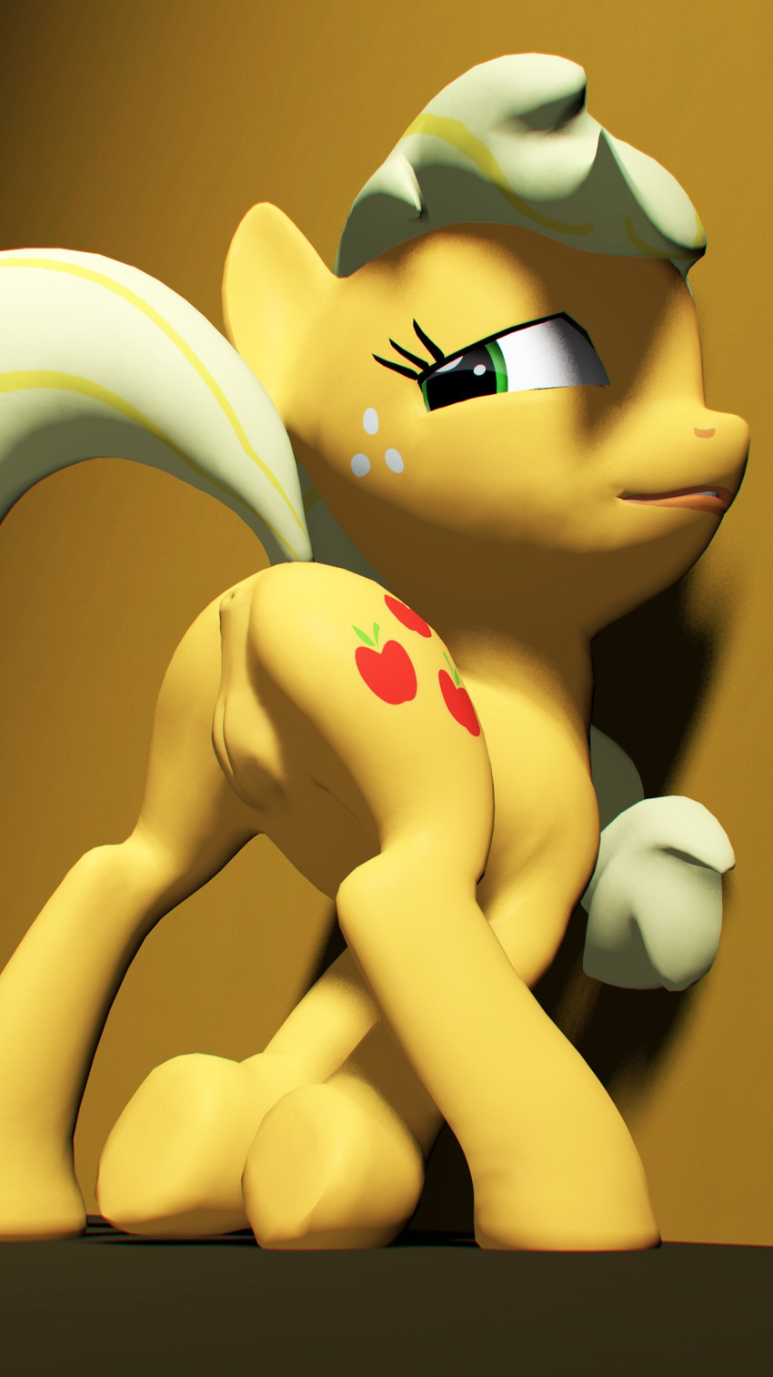 2015 3d anus applejack_(mlp) butt cgi earth_pony equine female feral friendship_is_magic horse looking_back mammal my_little_pony pony presenting presenting_anus presenting_pussy puffy_anus pussy rogenilinad solo source_filmmaker