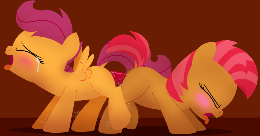 anus ass_to_ass babs_seed_(mlp) blush cub dildo dock dtcx97 duo earth_pony equine eyes_closed female friendship_is_magic horse lesbian mammal my_little_pony open_mouth pegasus penetration pony puffy_anus pussy pussy_juice scootaloo_(mlp) sex_toy tears tongue tongue_out vaginal vaginal_penetration wings young