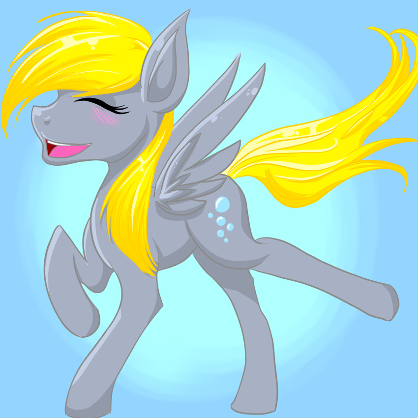 2014 blush cutie_mark derpy_hooves_(mlp) equine female feral friendship_is_magic fur galladexd hair mammal my_little_pony open_mouth pegasus plain_background smile solo wings