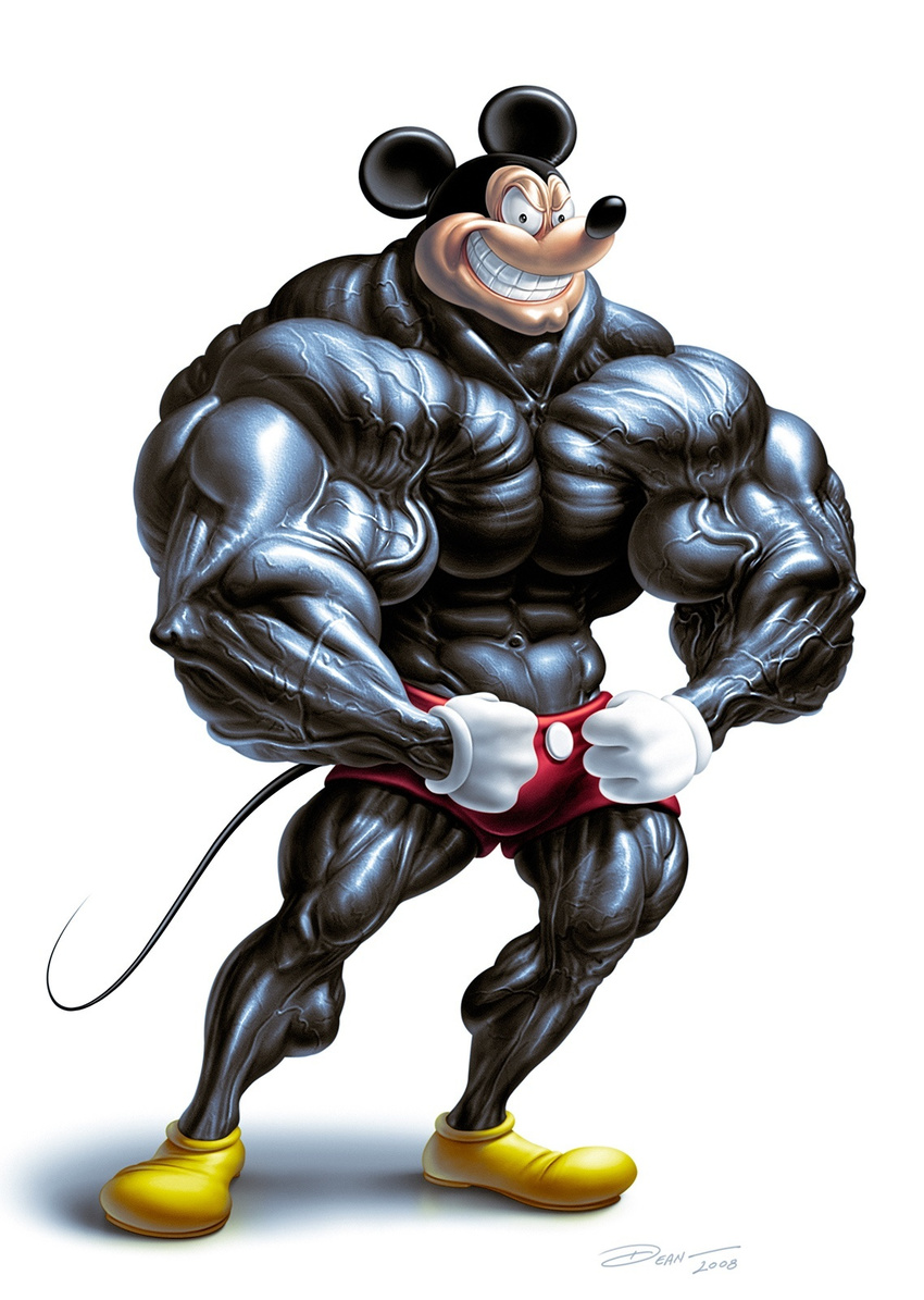 2008 anthro big_muscles dean_armstrong disney hyper hyper_muscles male mammal mickey_mouse mouse muscles rodent solo vein