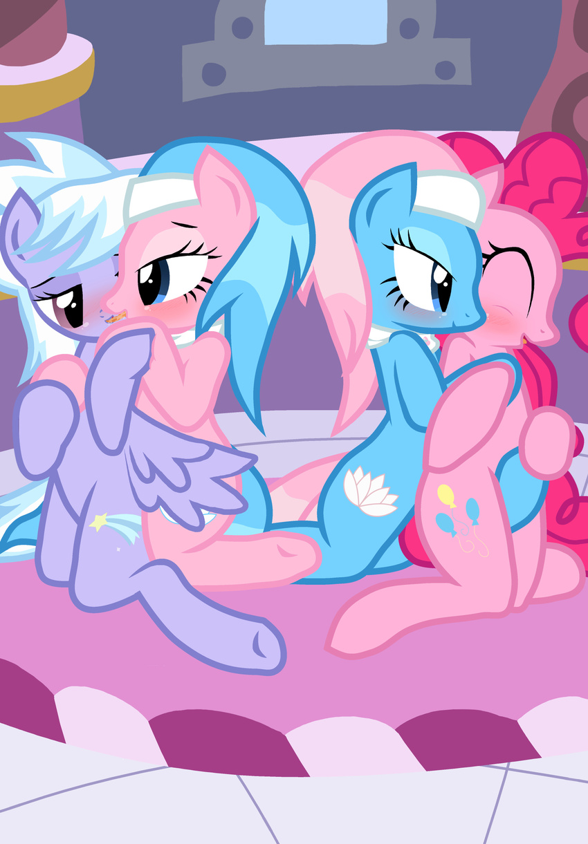 aloe_(mlp) blush cloud_chaser_(mlp) comic comic_cover cover_art cutie_mark digital_media_(artwork) edit equine female feral foursome friendship_is_magic group group_sex hi_res horse kissing lesbian lotus_(mlp) mammal my_little_pony pegasus pinkie_pie_(mlp) pony pyruvate sex wings