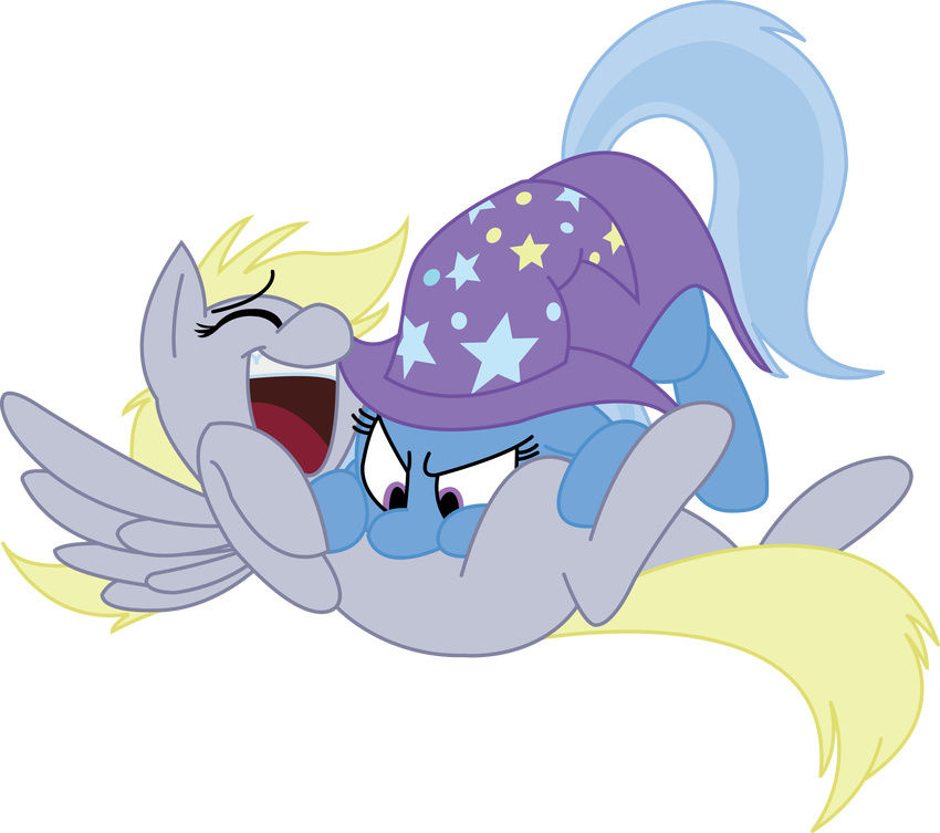 2014 alpha_channel cute derpy_hooves_(mlp) duo equine female feral friendship_is_magic horn horse mammal mickeymonster my_little_pony pegasus pony trixie_(mlp) unicorn wings zerbert