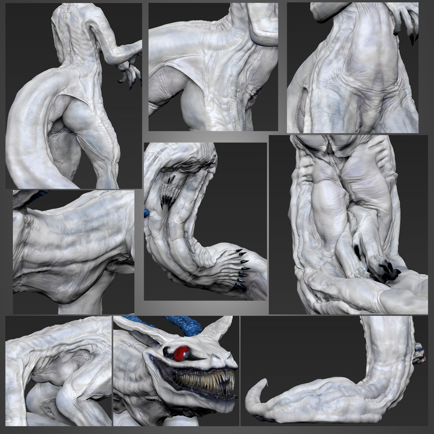 3d alien ambiguous_gender chimera_synx contortion flexible horn nightmare_fuel red_eyes sharp_teeth synx teeth