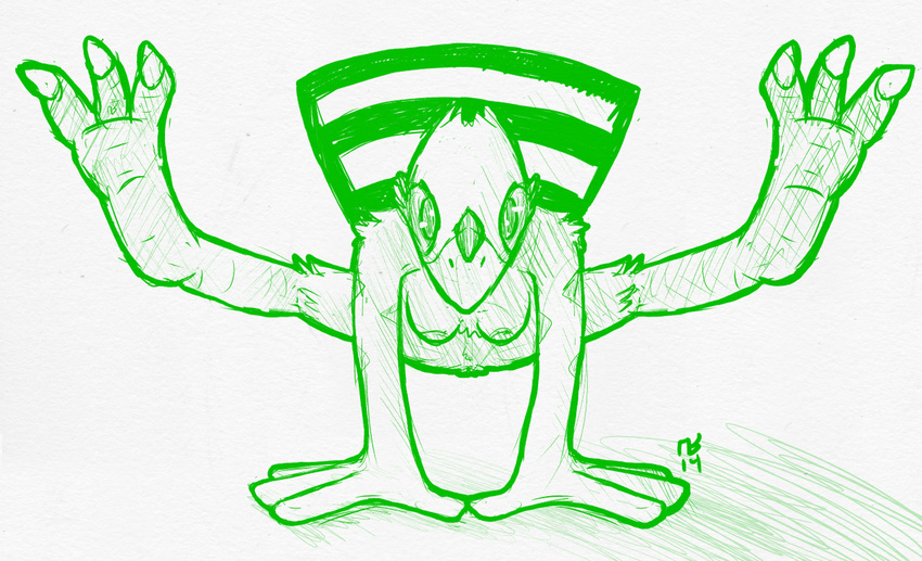 2014 avian bird blue_jay breasts female handstand liquidrabbit looking_at_viewer simple_background sketch solo spread_legs spreading