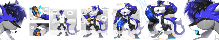 abs absurd_res anthro aquatic balls balls_expansion big_balls big_muscles big_pecs big_penis bluch_(artist) bodily_fluids body_size_growth calf_muscles claws clothing comic comic_panel cum cum_drip cum_on_penis deltoids drinking dripping ejaculation english_text erection expansion fish genital_expansion genital_fluids genitals growth growth_sequence hi_res huge_balls huge_muscles huge_pecs huge_penis humanoid_genitalia hyper hyper_balls hyper_genitalia hyper_muscles hyper_penis long_image male muscle_growth muscular muscular_anthro muscular_arms muscular_male muscular_thighs nude nude_anthro nude_male orgasm orgasm_from_transformation pecs penis penis_expansion picture_frame precum precum_through_clothing shark shark_fin shark_tail size_difference size_play size_transformation solo sweat sweatdrop sweaty_body tail text tongue tongue_out transformation triceps url vein veiny_penis wet wet_clothing wide_image