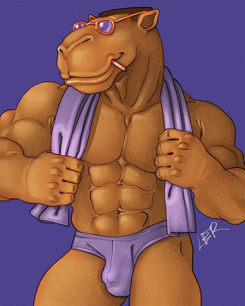4:5 abs absurd_res anthro biceps bulge bustah_camel camel camel_(brand) camelid cigarette clothed clothing eyewear fur hi_res male mammal mascot muscular muscular_arms muscular_male navel pecs pinup pose ravuer simple_background small_ears smile solo speedo speedo_only sunglasses swimwear tan_body tan_fur tan_skin thick_neck tight_underwear topless towel underwear underwear_only