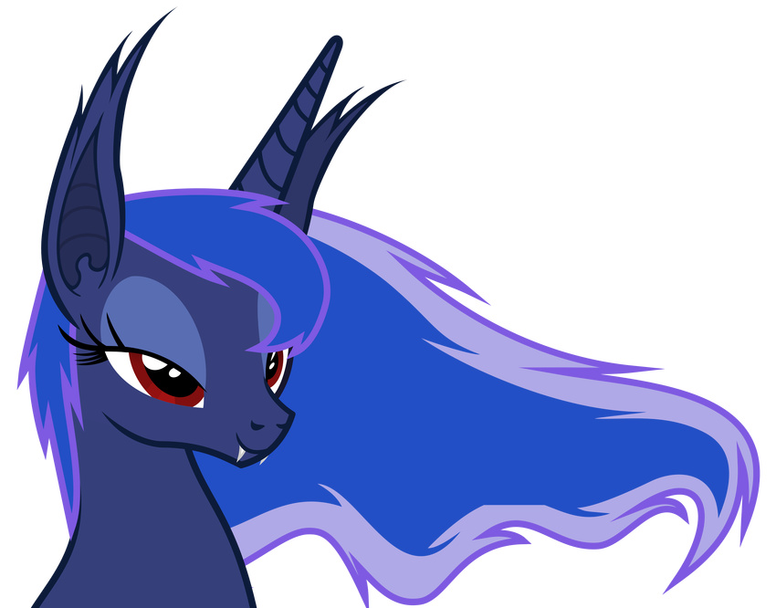 2015 absurd_res alpha_channel bat_pony bed_head blue_fur blue_hair equine female feral friendship_is_magic fur hair hi_res horn magister39 mammal my_little_pony plain_background princess_luna_(mlp) red_eyes solo transparent_background unicorn