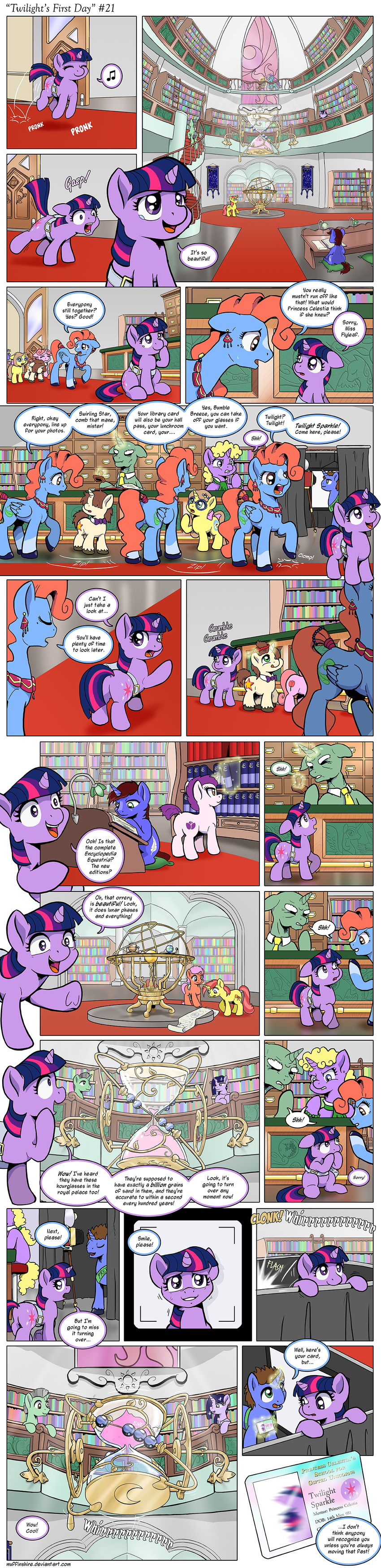 2014 bag book camera card comic cutie_mark dialogue english_text equine eyewear female feral friendship_is_magic glasses glowing hair horn horse hourglass id_card inside levitation library magic male mammal muffinshire my_little_pony necklace pegasus piercing pony purple_eyes purple_hair sparkles tears text twilight_sparkle_(mlp) unicorn wings young