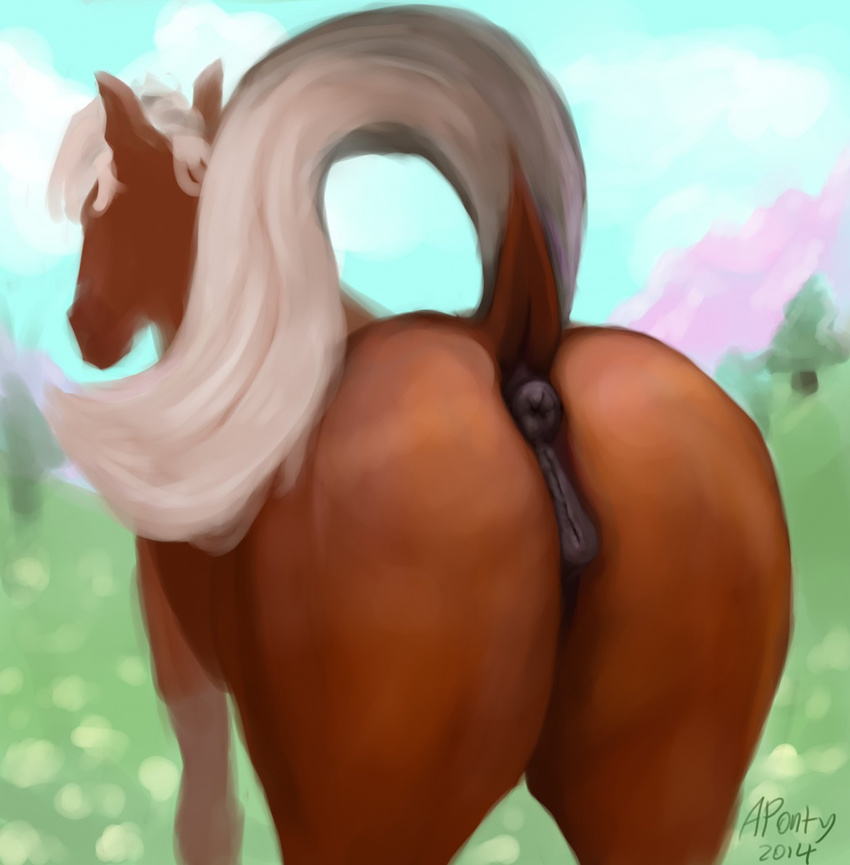 2014 anatomically_correct anatomically_correct_anus anatomically_correct_pussy animal_genitalia anus aponty butt dock epona equine equine_pussy female feral horse mammal presenting pussy raised_tail solo the_legend_of_zelda video_games