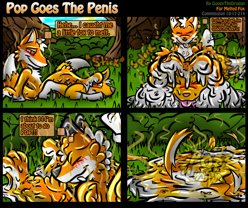 anthro canine fox goo gooey gooeythedragon male mammal melting penis pop smelly sticky story