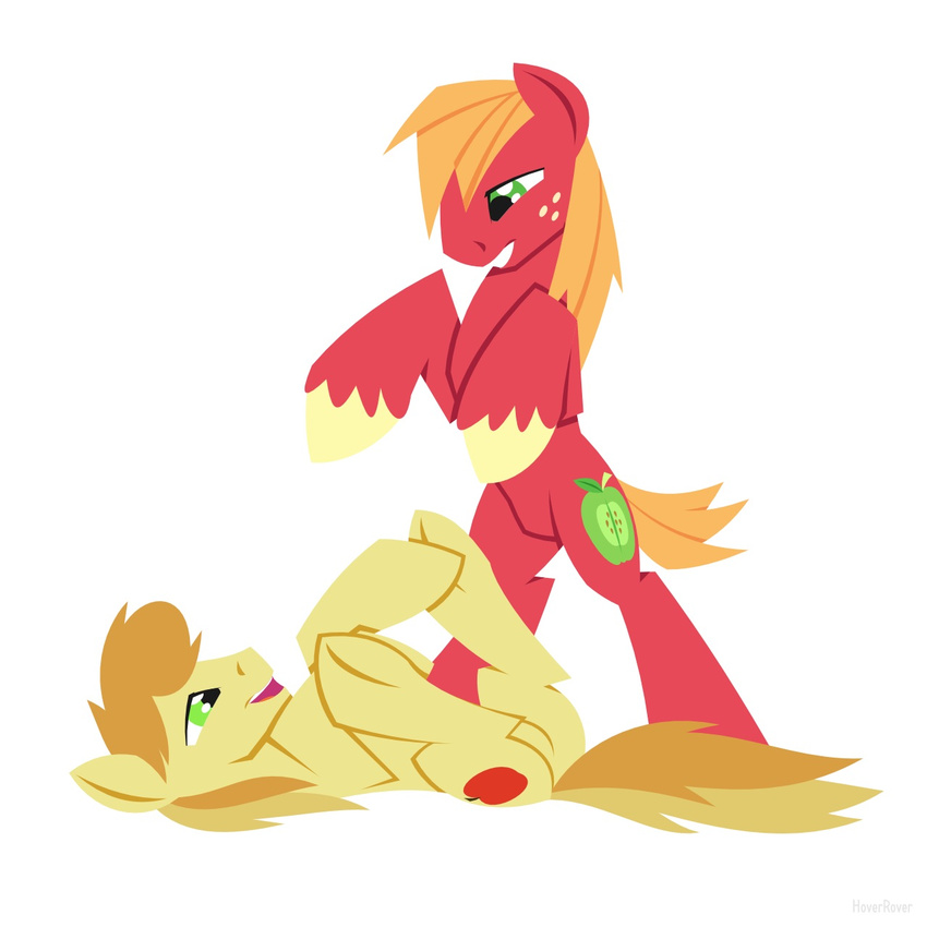big_macintosh_(mlp) braeburn_(mlp) cutie_mark duo equine freckles friendship_is_magic hair horse hoverrover male mammal my_little_pony pony smile two_tone_hair