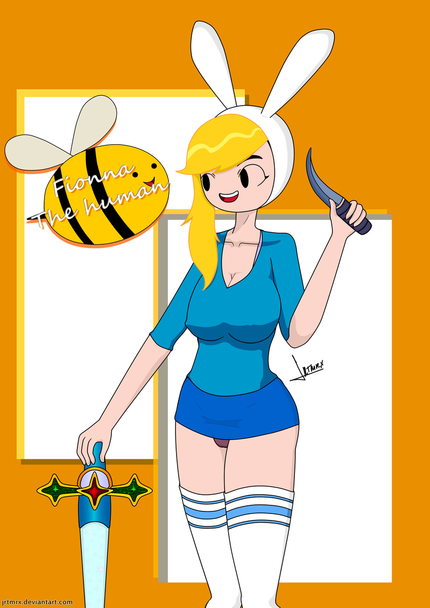 adventure_time arthropod bee cartoon dagger fake_ears female fionna_the_human human insect jrtmrx mammal not_furry weapon