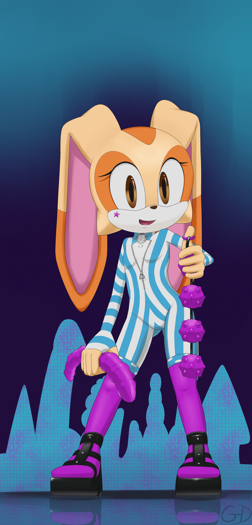 2014 anal_beads anthro breasts cleavage clothed clothing cream_the_rabbit dildo double_dildo female gevind lagomorph mammal rabbit sega sex_toy small_breasts solo sonic_(series) young