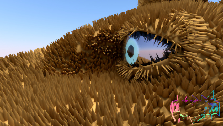 3d ambiguous_gender blue_eye close-up fur luki13lol solo unknown_species what_has_science_done