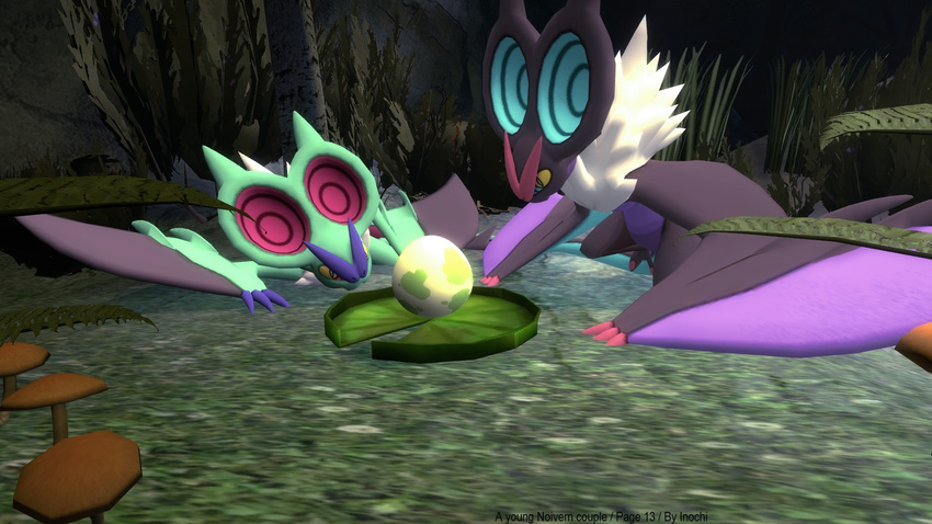a_young_noivern_couple couple crouching curiousity dragon duo egg female feral fluff fur gmod inochi lin love lucian lying male nest nintendo noivern parenthood pok&eacute;mon sitting valve video_games wang wings wyvern