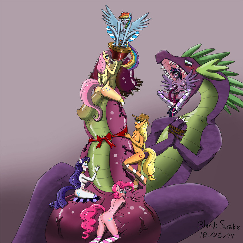 2014 anthro anthrofied applejack_(mlp) balls big_balls bite blacksnake blonde_hair blue_fur blush butt claws cowboy_hat cutie_mark dragon earth_pony equine eyes_closed female fluttershy_(mlp) freckles friendship_is_magic fur group hair hat horn horse hyper hyper_balls hyper_penis kneeling legwear long_hair male mammal multicolored_hair my_little_pony open_mouth oral orange_fur orgasm_denial pegasus penetration penis pink_fur pink_hair pinkie_pie_(mlp) pony purple_fur purple_hair pussy rainbow_dash_(mlp) rainbow_hair rarity_(mlp) rope sex sitting size_difference sounding spike_(mlp) straight striped_legwear teeth thigh_highs tongue twilight_sparkle_(mlp) unicorn urethral urethral_penetration vein white_fur winged_unicorn wings yellow_fur