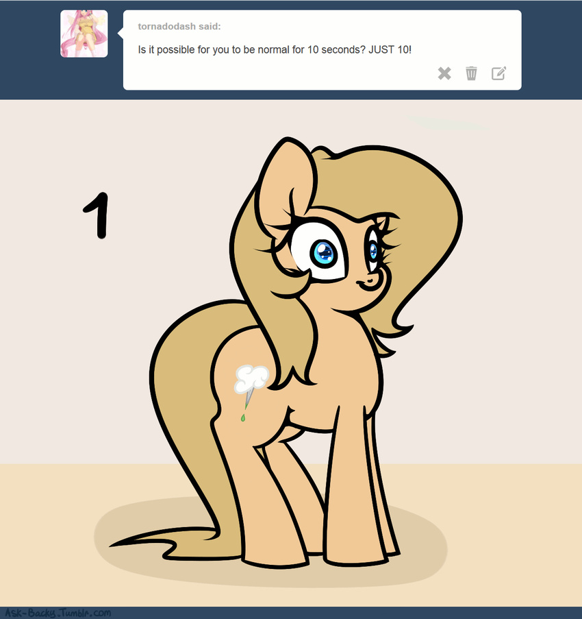 2014 animated backy big_butt butt butt_expansion cute derp earth_pony english_text equine fan_character female feral horse looking_at_viewer mammal my_little_pony pony slavedemorto solo text