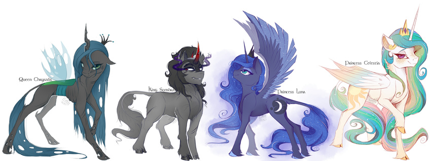 2014 changeling equine evehly female feral friendship_is_magic group horn horse king_sombra_(mlp) male mammal my_little_pony princess_celestia_(mlp) princess_luna_(mlp) queen_chrysalis_(mlp) smile unicorn winged_unicorn wings