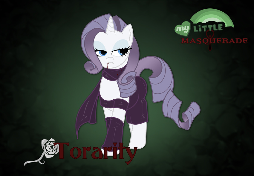 clothed clothing equine female feral friendship_is_magic horn mammal my_little_pony rarity_(mlp) rhanite solo unicorn vampire_the_masquerad1e vampire_the_masquerade