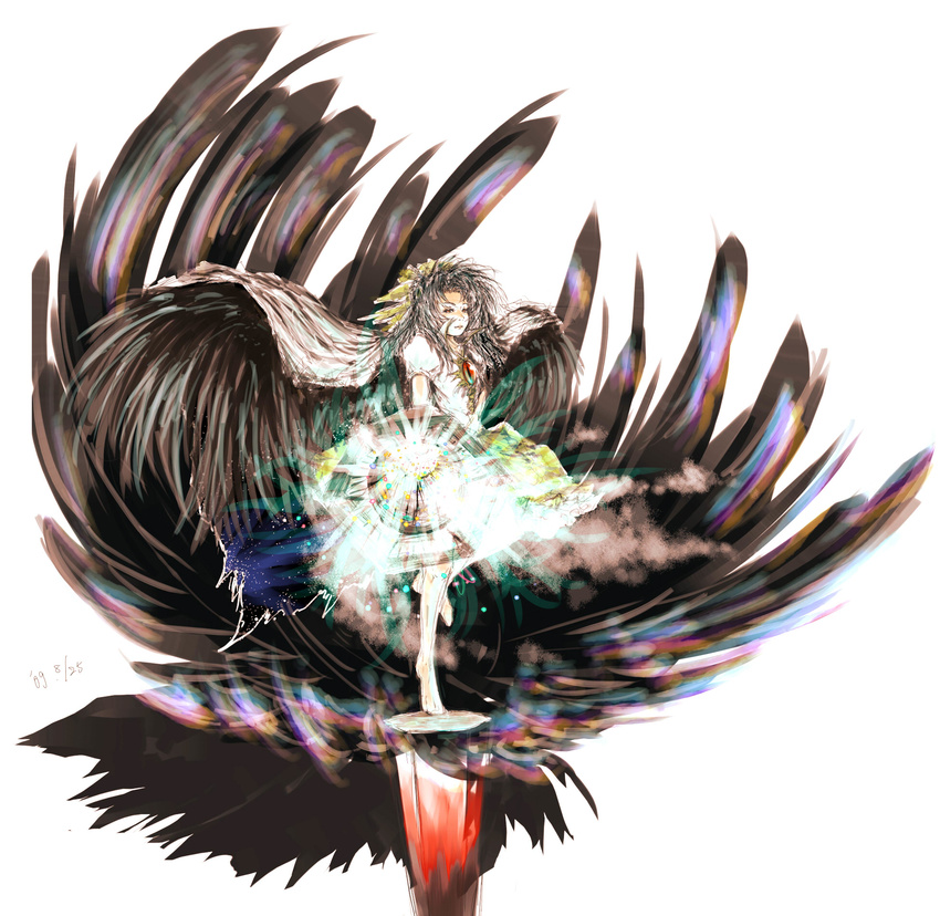 daro highres red_eyes reiuji_utsuho solo touhou wings