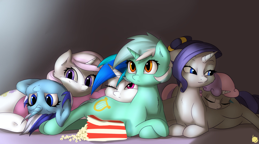 2015 captainpudgemuffin colgate_(mlp) cute equine female feral fleur_de_lis_(mlp) friendship_is_magic horn lyra_heartstrings_(mlp) mammal my_little_pony popcorn rarity_(mlp) sweetie_belle_(mlp) unicorn vinyl_scratch_(mlp)