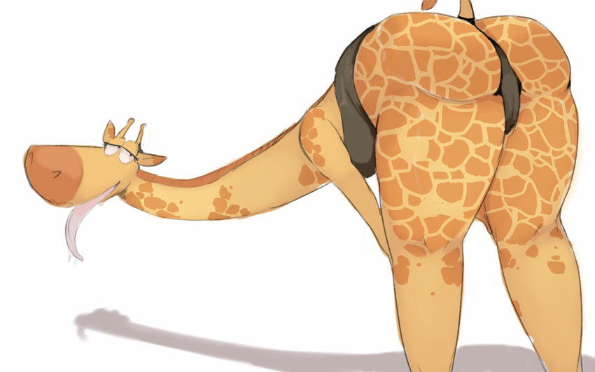 anthro big_butt butt giraffe ingrid_giraffe long_legs mammal my_gym_partner's_a_monkey thick_thighs tongue
