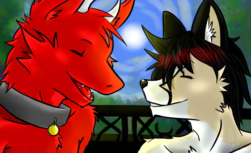 2015 anthro duo fur gay hair love male mammal siriuswolfus