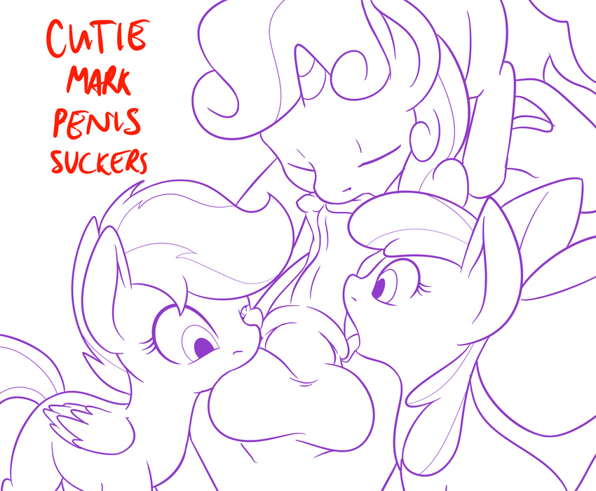 2015 absurd_res animal_genitalia apple_bloom_(mlp) balls bow cub cutie_mark_crusaders_(mlp) earth_pony equine eyes_closed female friendship_is_magic group hair hi_res horn horse horsecock licking male mammal my_little_pony open_mouth oral pegasus penis pony scootaloo_(mlp) sex straight sweetie_belle_(mlp) tongue tongue_out unicorn vulapa wings young