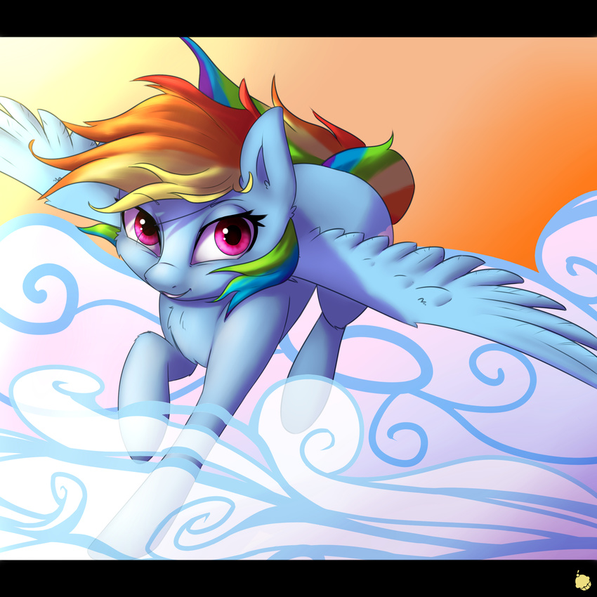 2015 captainpudgemuffin cute equine female feral flying friendship_is_magic mammal my_little_pony pegasus pink_eyes rainbow_dash_(mlp) smile solo wings