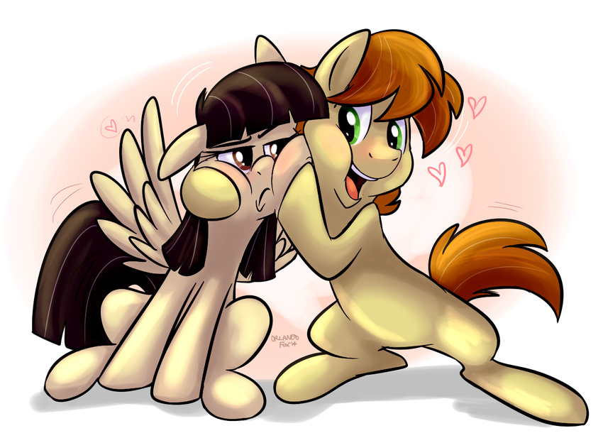 &lt;3 black_hair brown_eyes brown_hair equine fan_character female frown fur green_eyes hair horse male mammal mandopony my_little_pony open_mouth pegasus pony smile tan_fur teeth thedoggygal tongue wildfire wings