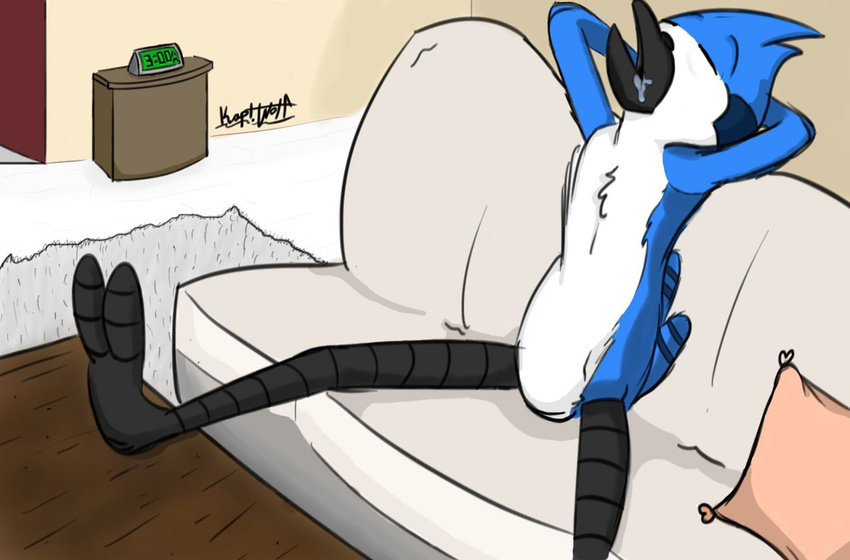 avian cartoon_network comic kapitanwolfgang male mordecai_(regular_show) regular_show saliva sleeping