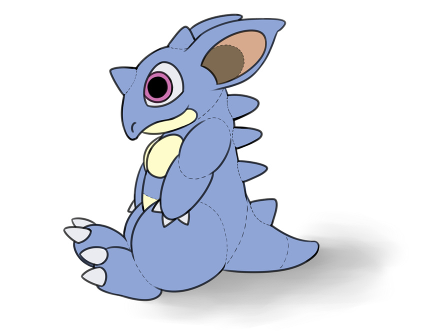 ambiguous_gender feral lying mammal nidoqueen nintendo plain_background plushie pok&eacute;mon porcupine posexe rodent solo video_games white_background