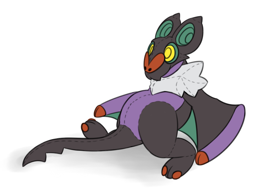 ambiguous_gender bat feral lying mammal nintendo noivern plain_background plushie pok&eacute;mon posexe solo video_games white_background wings