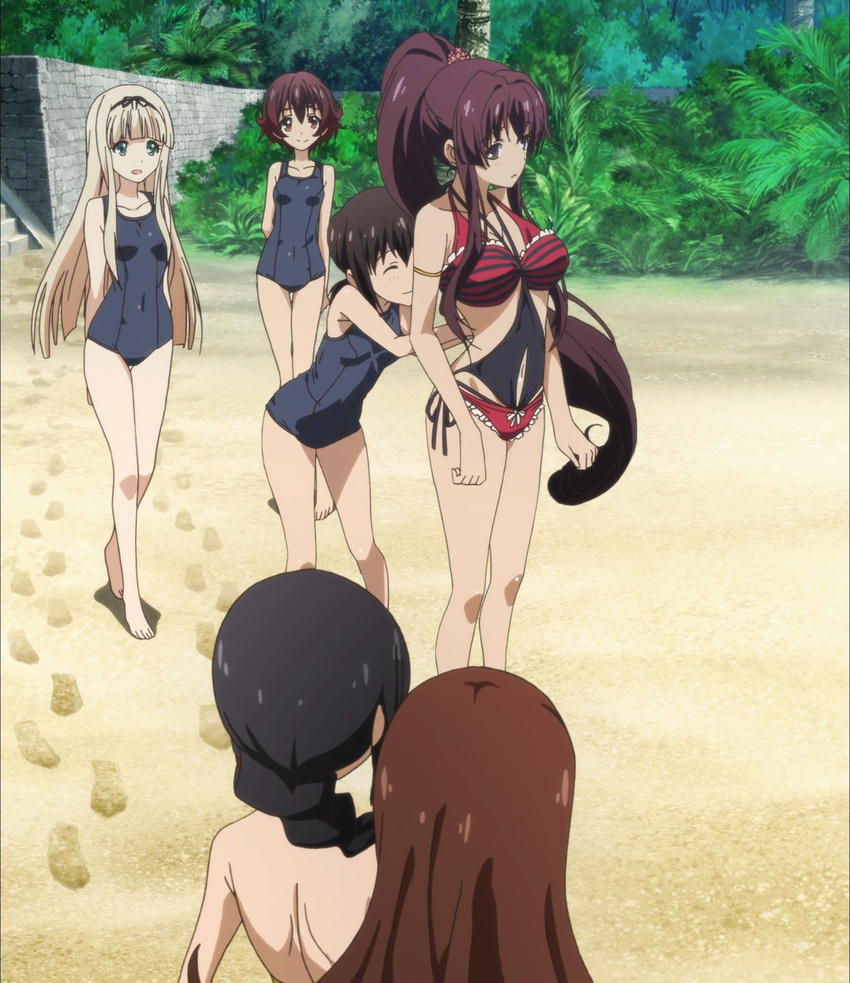 6+girls 6girls beach bikini diomed&eacute;a fubuki_(kantai_collection) kantai_collection kitakami_(kantai_collection) multiple_girls mutsuki_(kantai_collection) ooi_(kantai_collection) screencap swimsuit yamato_(kantai_collection) yuudachi_(kantai_collection)