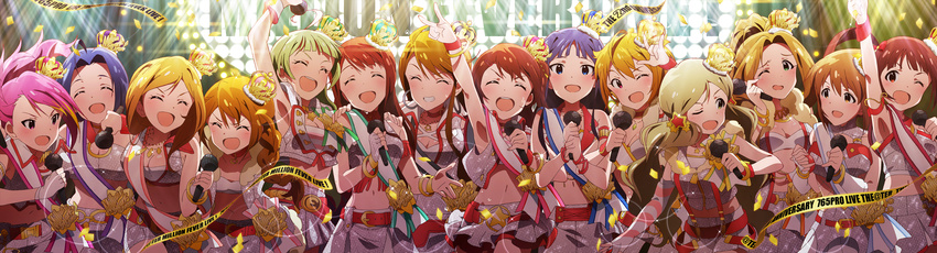 baba_konomi hagiwara_yukiho handa_roko highres ibuki_tsubasa idolmaster idolmaster_(classic) idolmaster_million_live! kasuga_mirai maihama_ayumu matsuda_arisa microphone miura_azusa mogami_shizuka momose_rio multiple_girls nikaidou_chizuru official_art shimabara_elena tanaka_kotoha tokoro_megumi