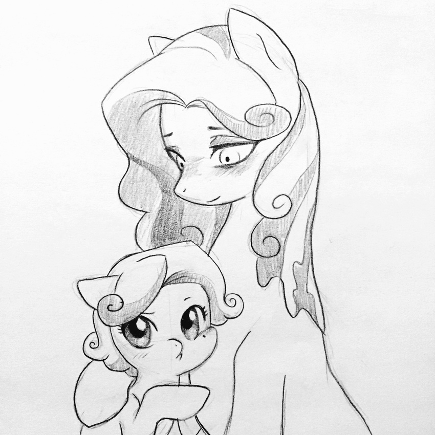 equine fan_character female fur hair horse kilala97 mammal mother_and_daughter my_little_pony pony sad young