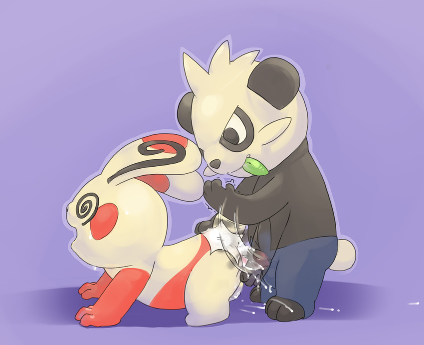 all_fours anal anal_penetration argon_vile balls cum cum_splatter doggystyle duo from_behind male male/male nintendo pancham penetration penis pok&eacute;mon sex spanking spinda video_games