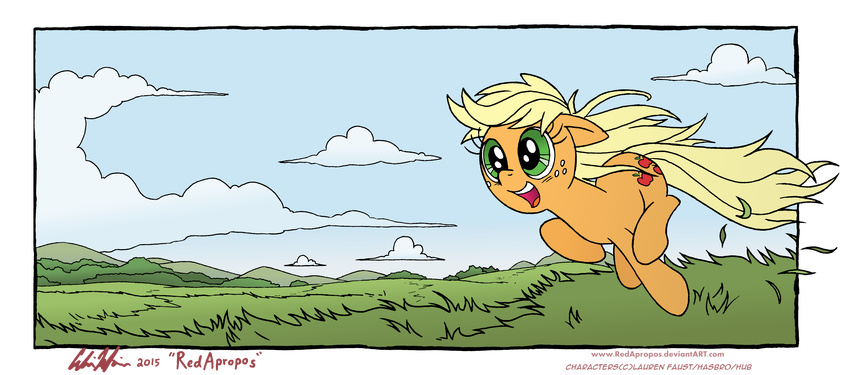 2015 absurd_res alpha_channel applejack_(mlp) cute earth_pony equine female feral friendship_is_magic hi_res horse mammal my_little_pony pony redapropos running solo