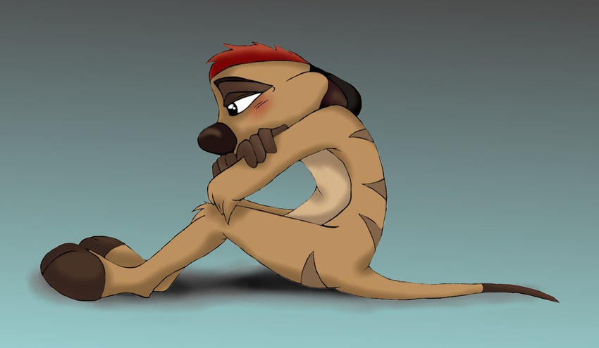 blush disney male mammal meerkat mongoose raygirl13 sad sitting solo the_lion_king timon