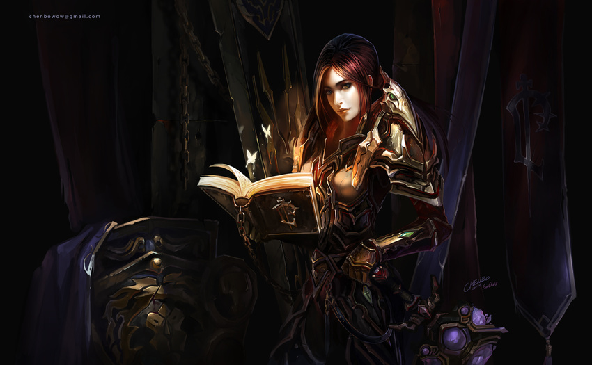 armor artist_name banner book bug butterfly chain chenbo email_address insect insignia long_hair shield solo warcraft world_of_warcraft