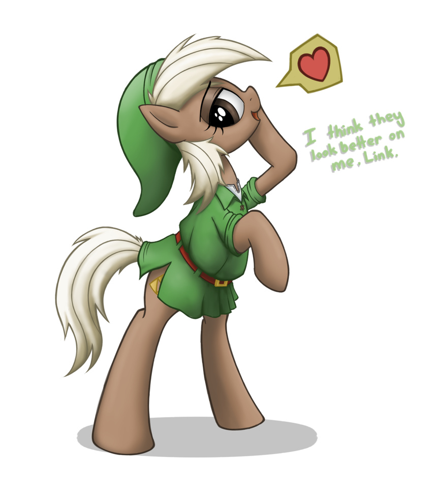 &lt;3 alpha_channel anearbyanimal bedroom_eyes brown_eyes brown_fur clothing cutie_mark epona equine female fur hair half-closed_eyes hooves horse long_hair looking_at_viewer mammal my_little_pony nintendo open_mouth pony smile solo text the_legend_of_zelda video_games white_hair