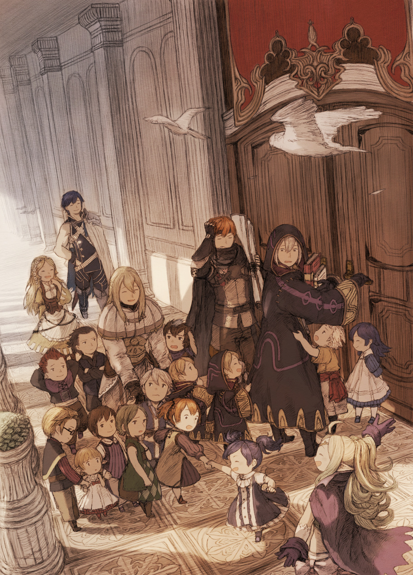 6+girls ahoge animal_ears azur_(fire_emblem) bird black_hair blonde_hair blue_hair bredy_(fire_emblem) bunny_ears cape chambray child cynthia_(fire_emblem) degel dress eudes_(fire_emblem) fire_emblem fire_emblem:_kakusei gaia_(fire_emblem) glasses hair_down headband highres hood hooded_jacket jacket jerome_(fire_emblem) krom laurent liz_(fire_emblem) lucina maekakekamen male_my_unit_(fire_emblem:_kakusei) mamkute mark_(female)_(fire_emblem) mark_(fire_emblem) mark_(male)_(fire_emblem) multiple_boys multiple_girls my_unit_(fire_emblem:_kakusei) nn_(fire_emblem) noire_(fire_emblem) nono_(fire_emblem) orange_hair pointy_ears riviera_(fire_emblem) selena_(fire_emblem) twintails white_hair younger