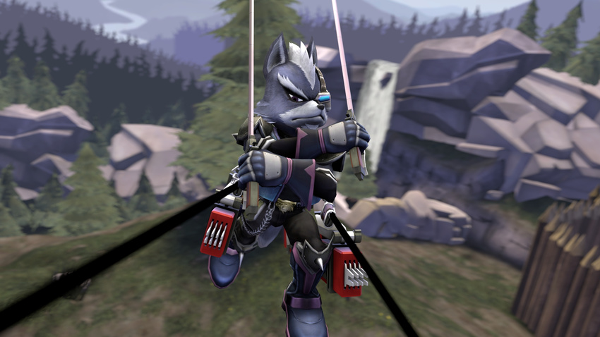 3d angry anthro attack_on_titan black_nose canine cgi crossover fur male mammal nintendo pyrofrost135 shingeki_no_kyojin solo source_filmmaker star_fox sword team_fortress_2 video_games weapon wolf wolf_o'donnell