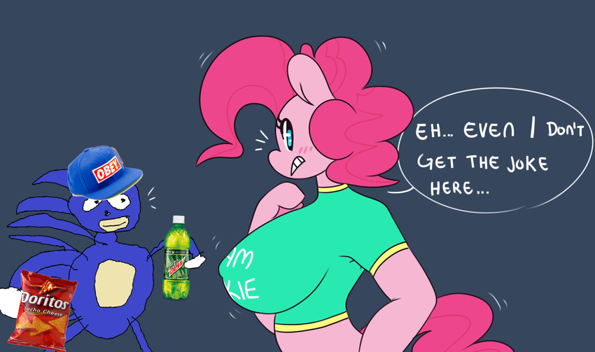 anthro big_breasts breasts earth_pony english_text equine female friendship_is_magic hedgehog horse mammal my_little_pony pinkie_pie_(mlp) pony sanic sega somescrub sonic_(series) sonic_the_hedgehog text